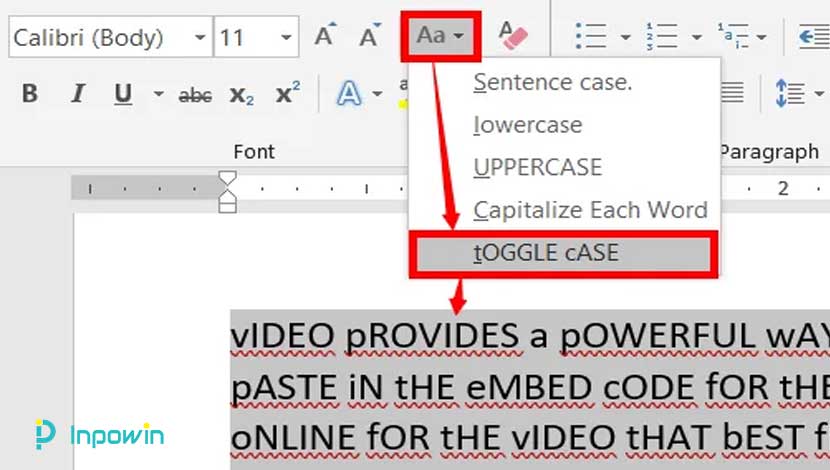 cara mengubah teks ke huruf besar atau kecil Microsoft Word