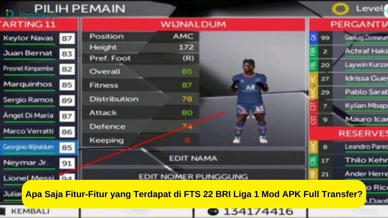 Download FTS 22 Mod BRI Liga 1 Mod APK Full Transfer